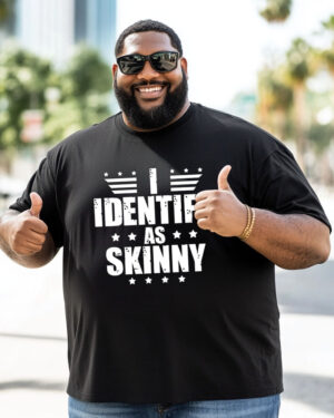 Men's Big and Tall Daily Casual I IDENTIF AS SKINNY Alphabet Print Short Sleeve T-Shirt