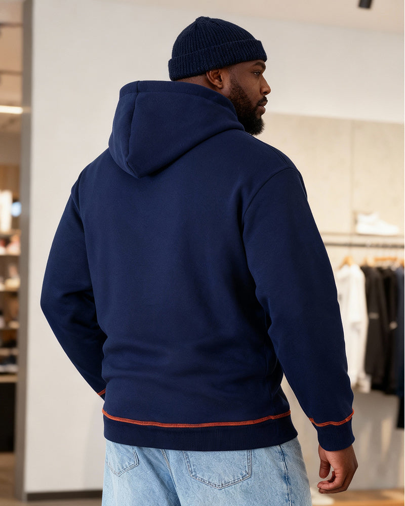 Big & Tall Men's Thickened Zipper Hooded S-2XL - Image 5