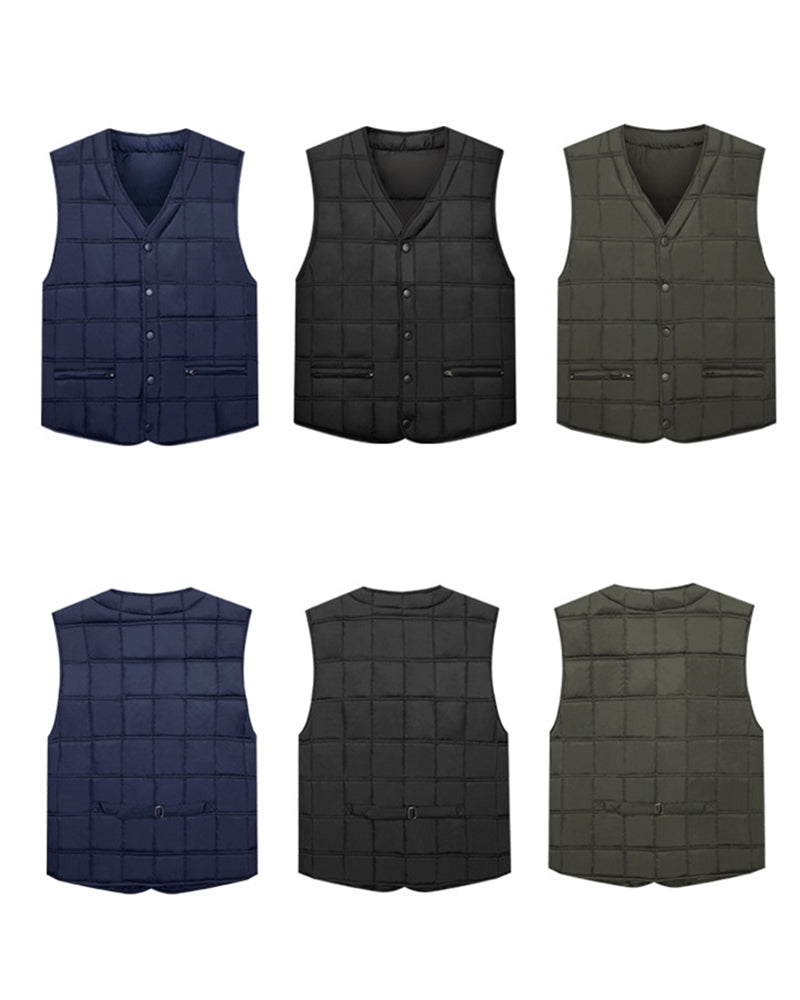 Big & Tall Men's Solid Color Warm Down Vest L-5XL - Image 11